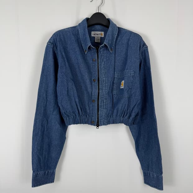 b258) 칼하트 리메이크 크롭 청자켓