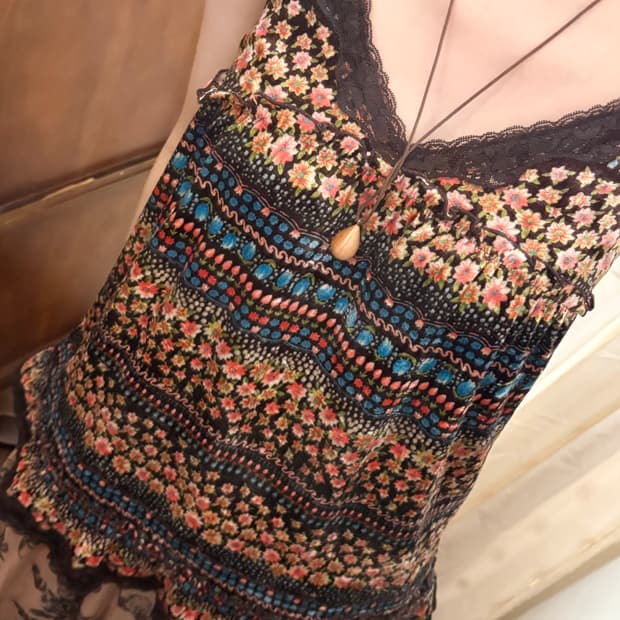 jpn vintage flower race sleeveless
