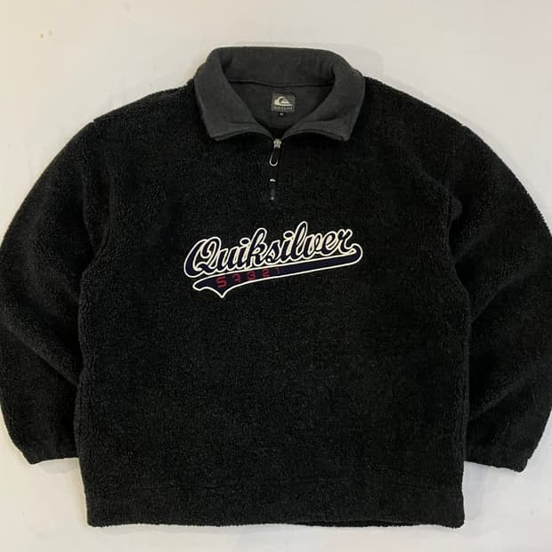 90s 퀵실버 하프집업 플리스 딥그레이