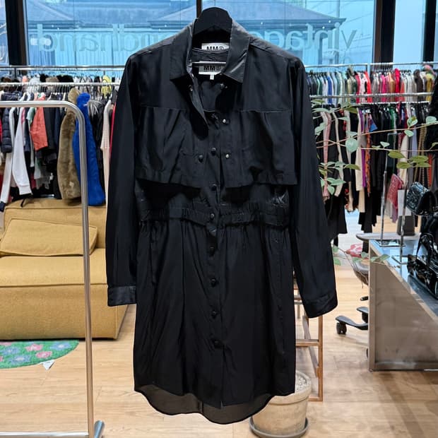 mm6 블랙 아세테이트 셔츠 원피스 