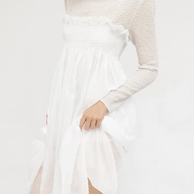 PoshyFreckles Crinkle Two-way Dress_Porc