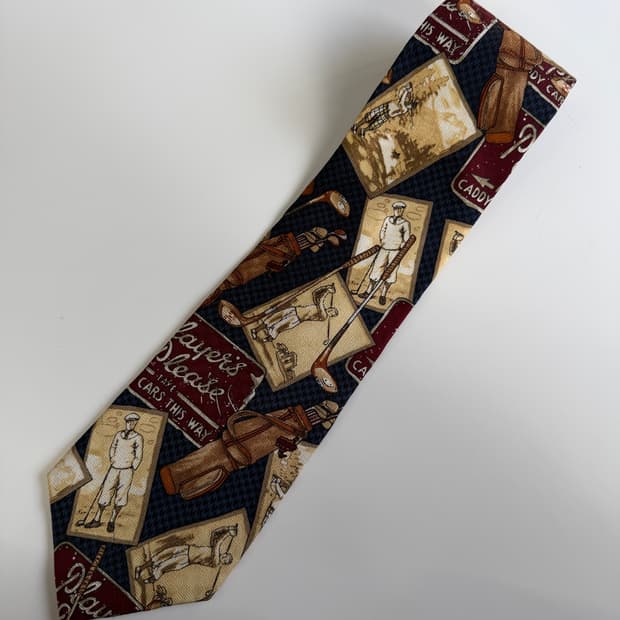 빈티지 실크 넥타이 9.3cm