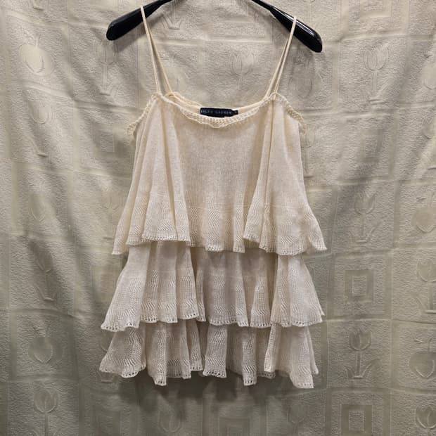 랄프로렌 100% 린넨 프릴 나시 S 사이즈