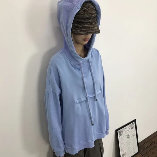MAX&Co Back Logo Oversized Blue Hoodie