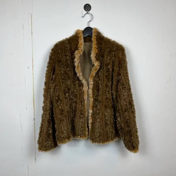 M 발망 브라운 래빗퍼 리버시블 자켓