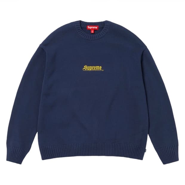 슈프림 올드 잉글리쉬 스웨터 네이비 - L
