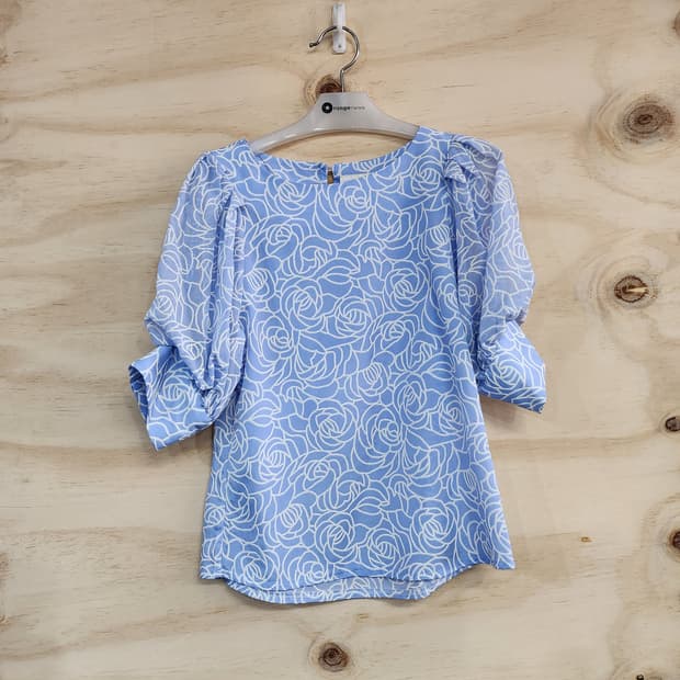 586) 장미 패턴 블라우스