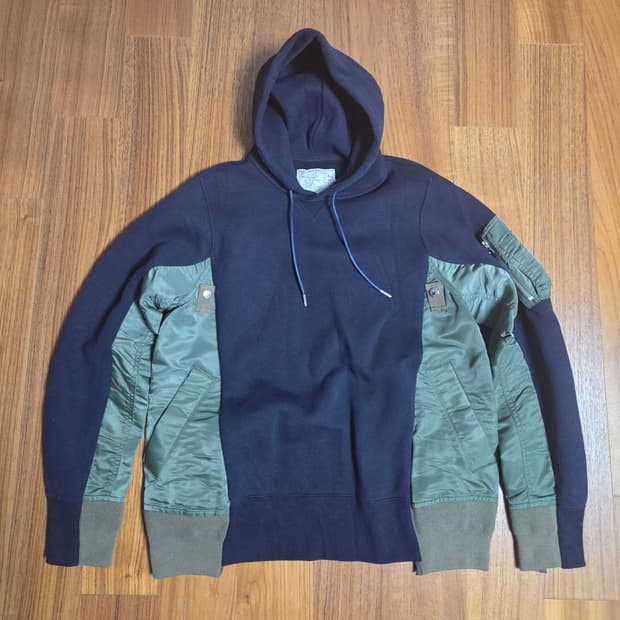 사카이 ma-1 믹스 네이비 후디