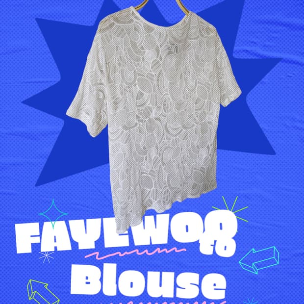 ♧ 페이우 FAYEWOO 화이트 레이스 반팔 블라우스 55