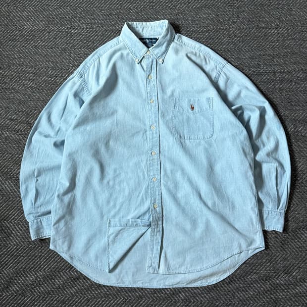 90s 폴로 랄프로렌 샴브레이 빅셔츠 (105-110)