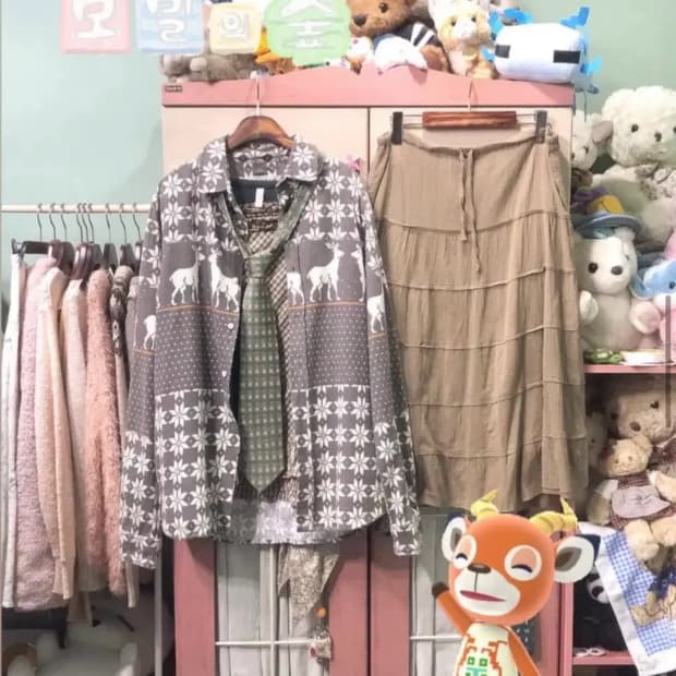 카모메산장 빈티지 교복 모리 코디 세트