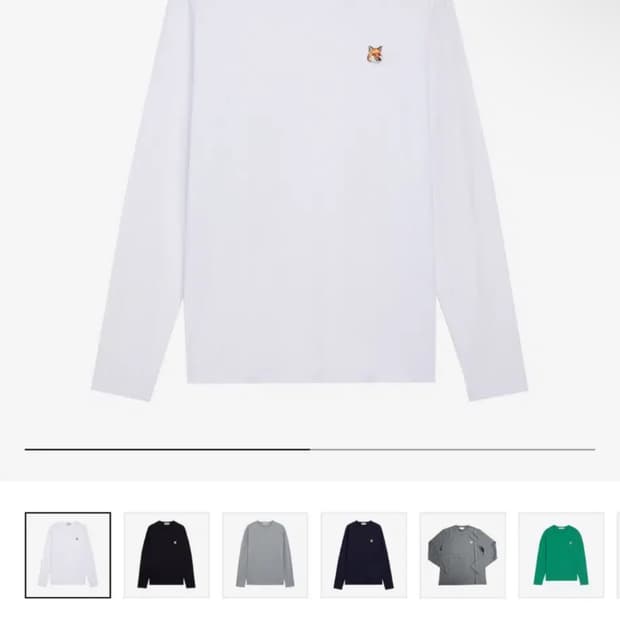 메종키츠네 폭스헤드 롱슬리브 화이트