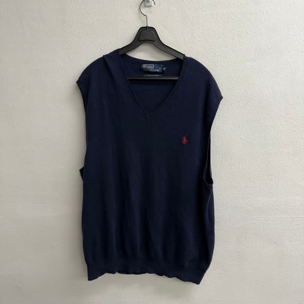 폴로 랄프로렌 피마 코튼 니트 베스트 네이비  XXL