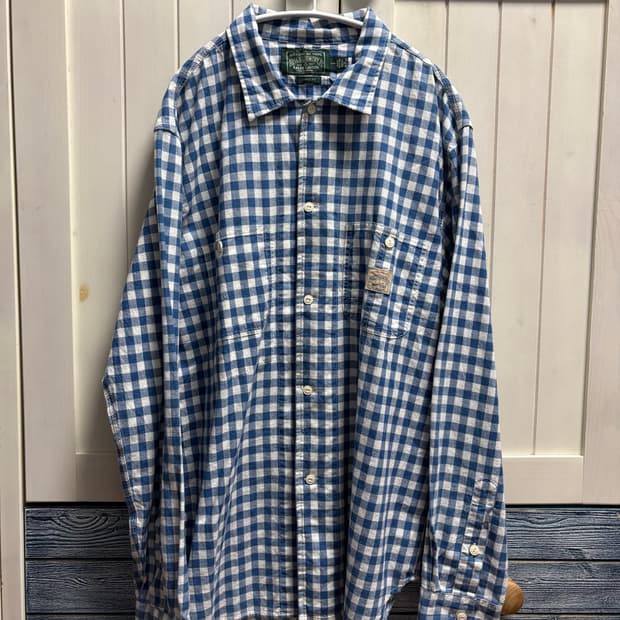 폴로 컨트리 셔츠 깅엄 체크 셔츠 L 라지 사이즈