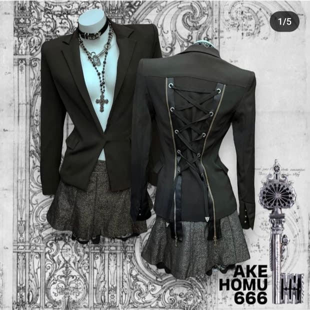 Akehomu Vintageshop eyelet detail blazer