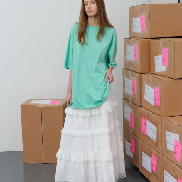 Eyelet Tiered Maxi Skirt