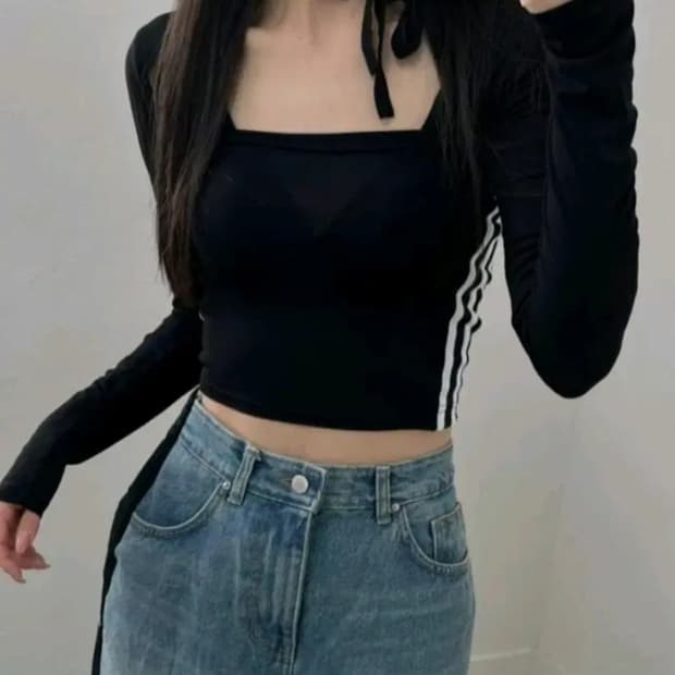 유이브 한소희 볼레로+탱크탑 세트 아디다스 커스텀