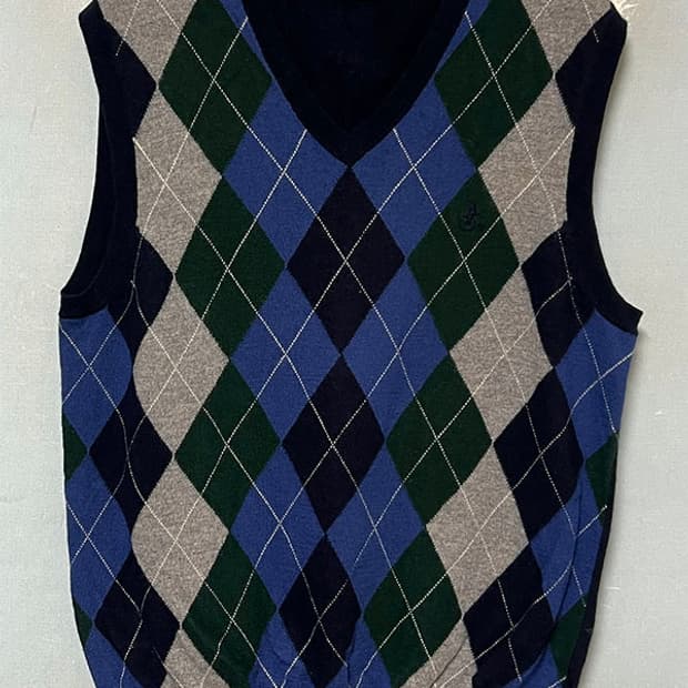 빈폴 남자 아가일 니트조끼 추동 울 L 100