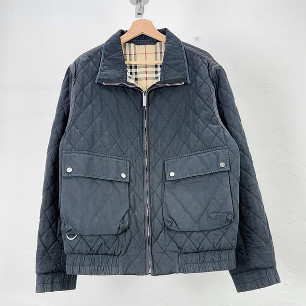 버버리 런던 블랙 노바체크 린포드 퀼팅 자켓