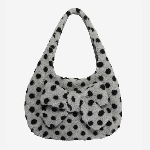 시오서울 도트 플러피 숄더 백 [그레이]