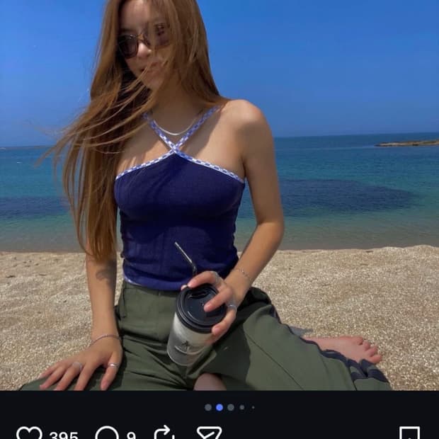 트웬티포티 홀터넥 탑 네이비