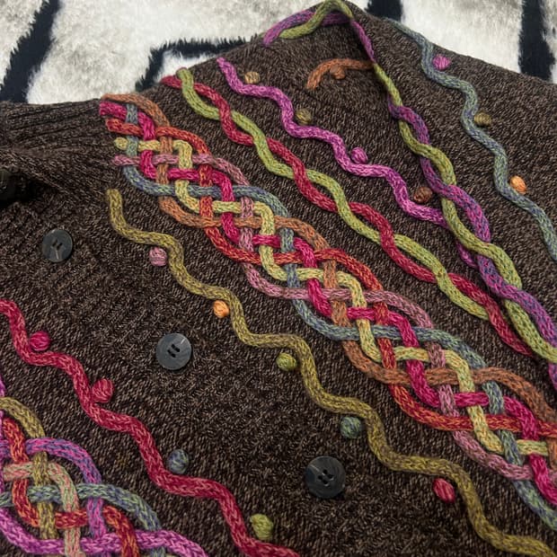 [L]Talbots USA 자수 가디건 자켓/브라운