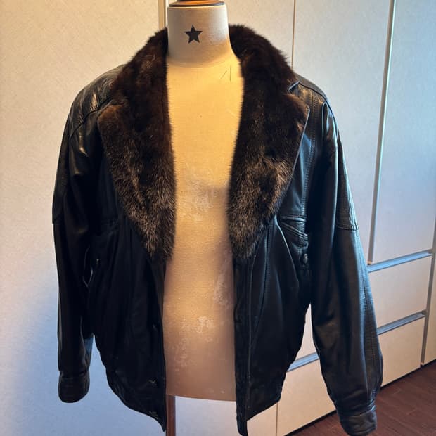 london fog 퍼 가죽자켓