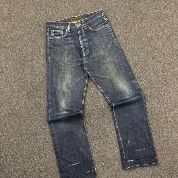 32)90’s 스투시-DM 빈티지 버튼플라이 데님 팬츠