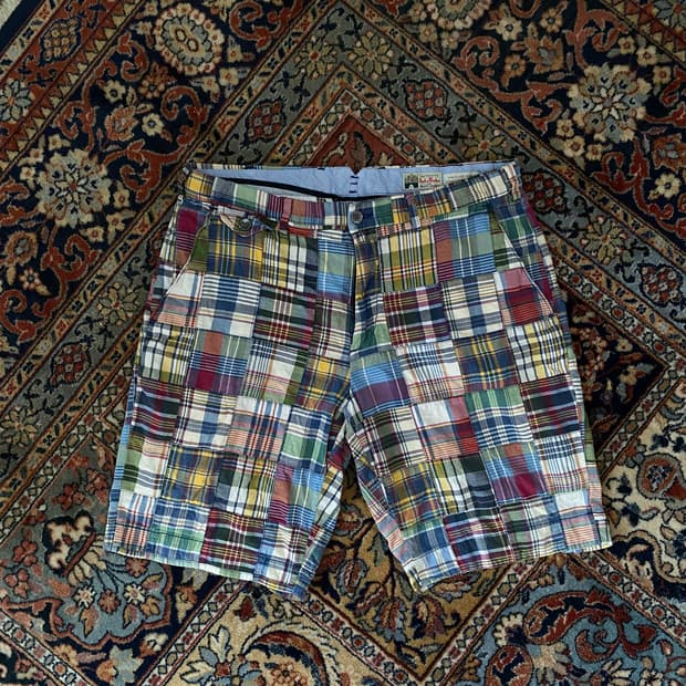 🌊Polo Madras patchwork shorts
