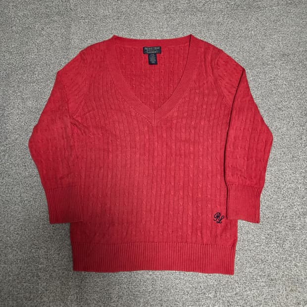 Polo Jeans 폴로 진스 v넥 니트 M 레드