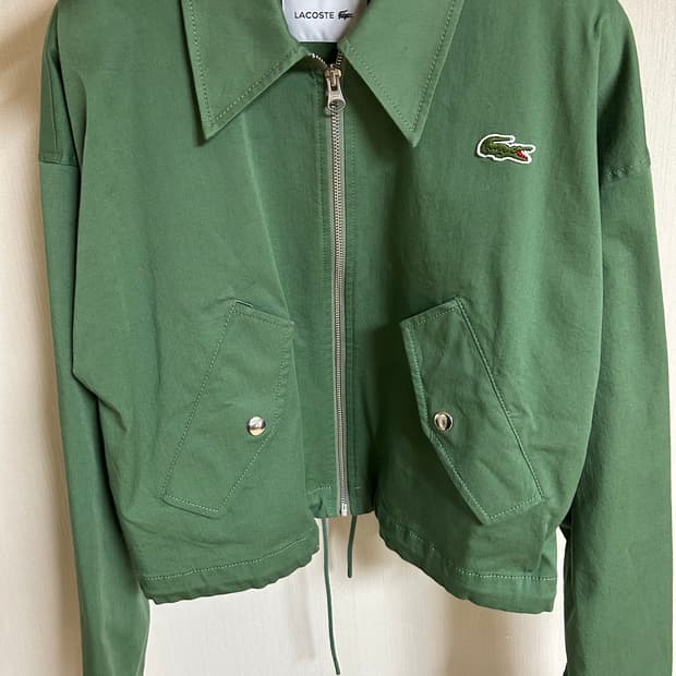 라코스테 해링턴 크롭 그린재킷
