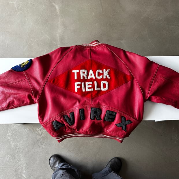 Avirex 90s 아비렉스 오리지널 트랙필드 레더 바시티