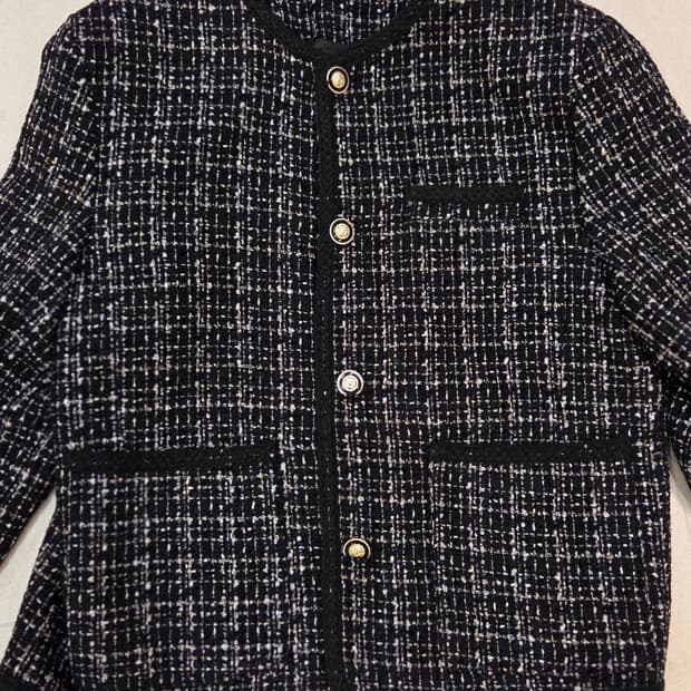 OURROOM 블랙 트위드 자켓 남자. 미착용