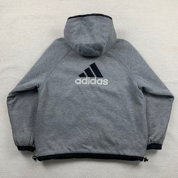 90s 아디다스 올드스쿨 퍼포먼스 빅로고 리버시블 후드 점퍼