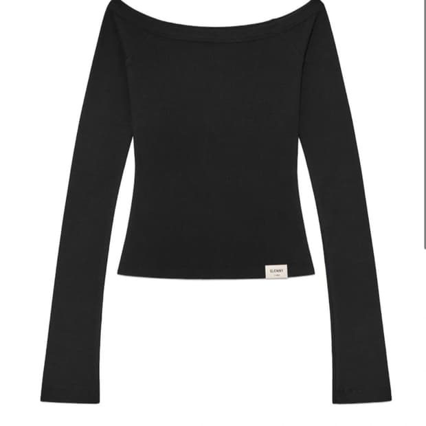 [M] 글로니 G 오프숄더 롱 슬리브 블랙