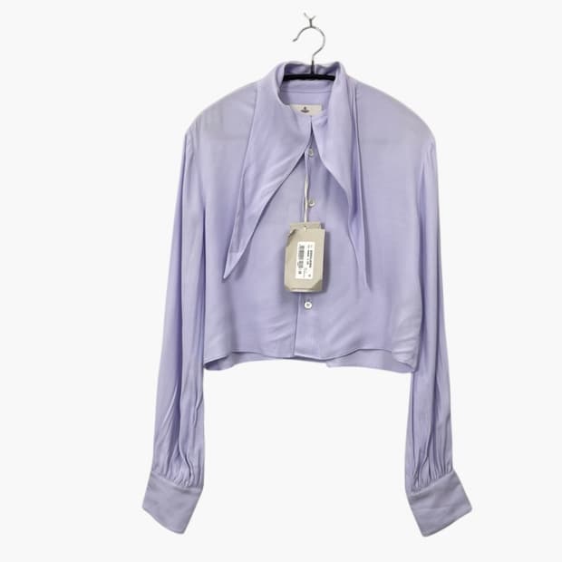 비비안웨스트우드 Vivienne Westwood 타이넥 크롭 셔츠 블라우