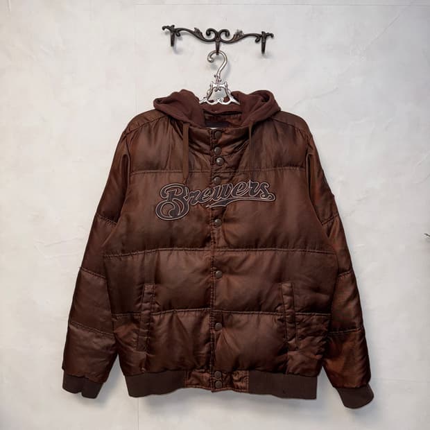 MLB Milwaukee Brewers brown duck down 패딩