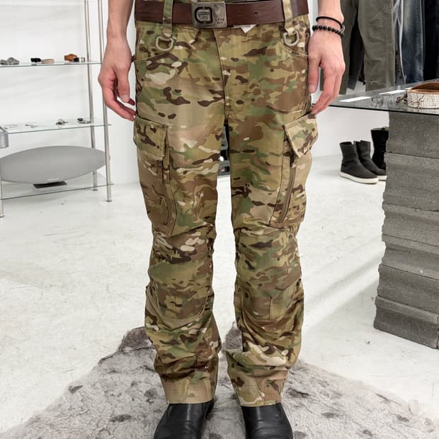 vintage 카모 바이커 카고 팬츠