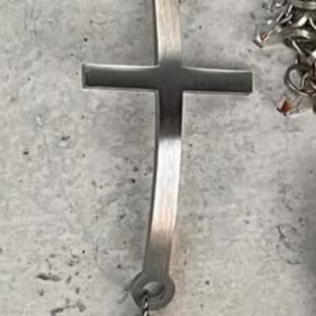 Vintage 십자가 크로스 날개 팬던트 실버 뱀줄 네크리스 목걸이