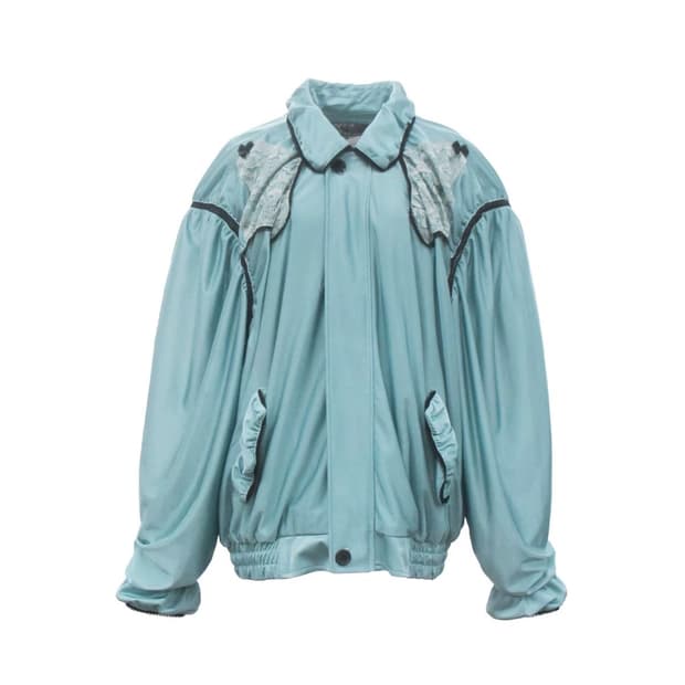 [jenny fax] 블루종 새틴 재킷 / mint