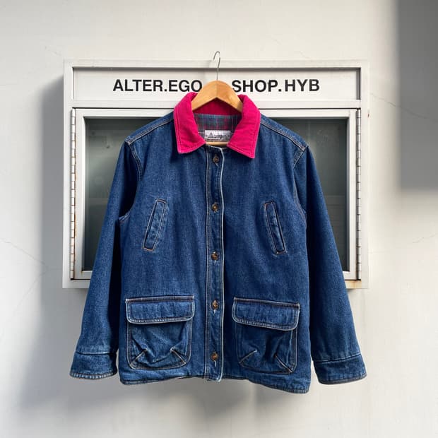 London Fog denim jacket with pink detail