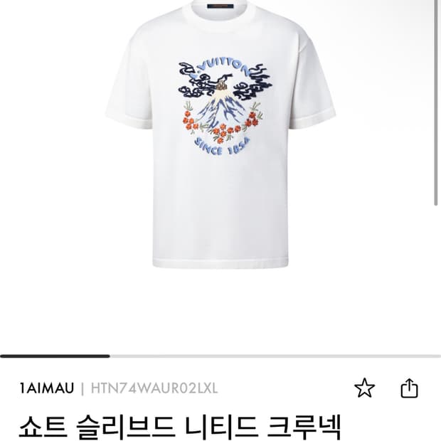25SS 신상 루이비통 반팔 니트 M