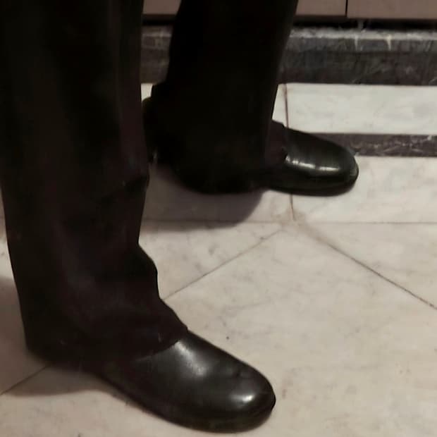 ishii맛 라운드토 레더 플랫슈즈 