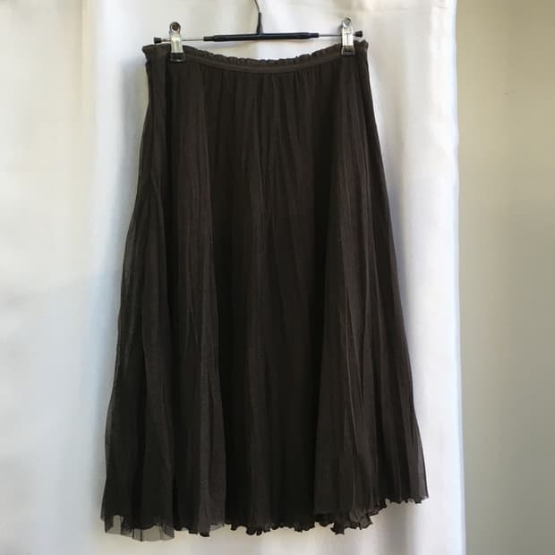 일본 빈티지 셔링 레이어드 롱스커트 