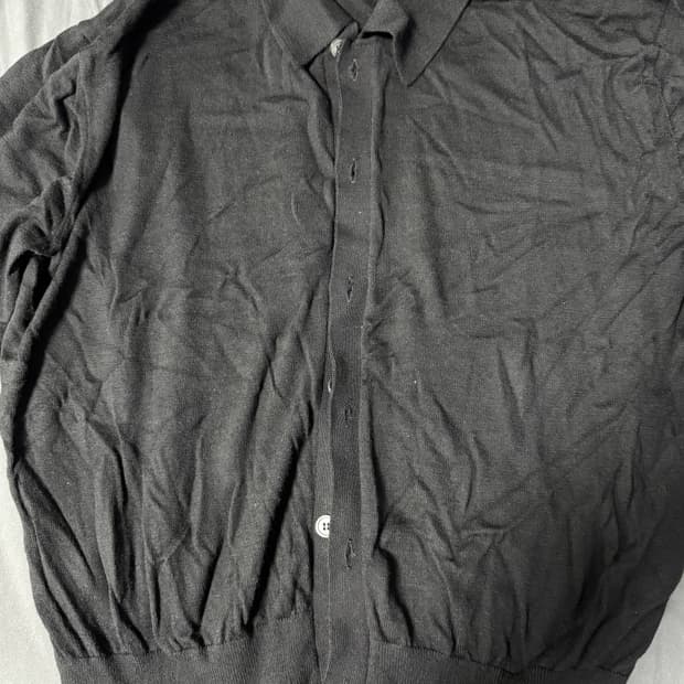 쿠어 메리노 울 폴로 가디건 (블랙)