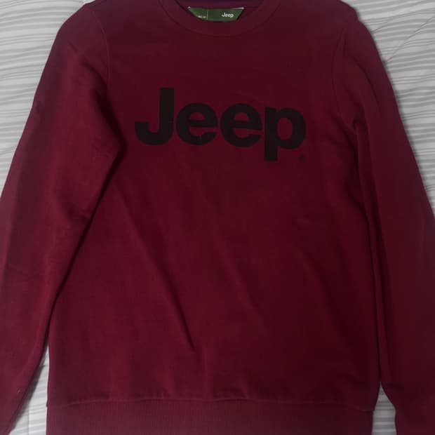지프 맨투맨 버건디색 새상품 