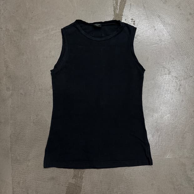 90s 장 폴 고티에 블랙 슬리브리스 탑