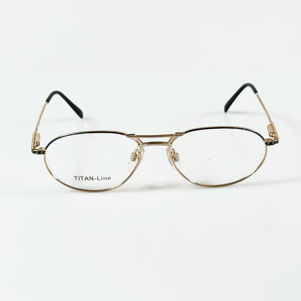 90s 독일제 TITAN LINE 티타늄 골드 오벌 메탈 빈티지 안경