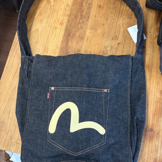 Evisu denim mail bag