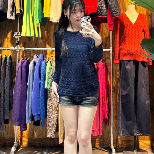 XS 폴로랄프로렌 우먼스 사이드 케이블 니트 